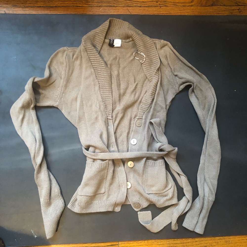 H&m cardigan with waist tie belt